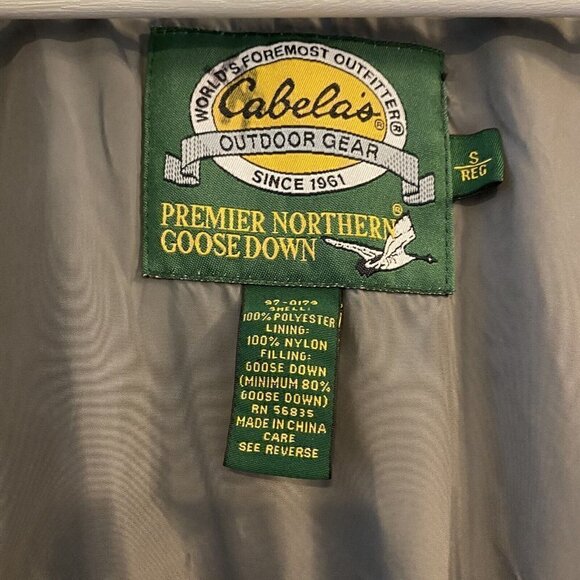 Cabelas Premier Northern Quilted Goose Down Puffer Jacket Coat Black Women Small - Picture 8 of 10